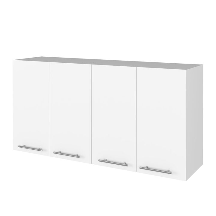 Stockton Rectangle Four Swing Doors Wall Cabinet White