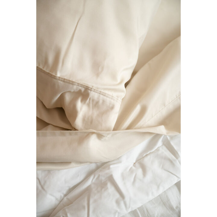 4-Piece Cream Bamboo Twin XL Hypoallergenic Sheet Set