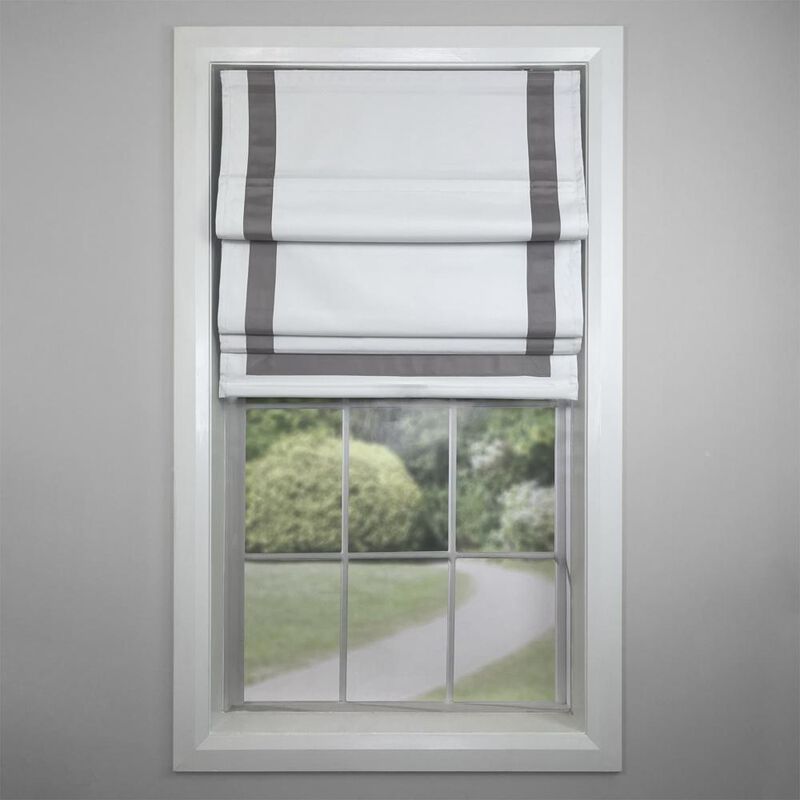 Versailles Valentina Cordless Roman Blackout Shades For Windows Insides/Outside Mount 27" x 63" Grey