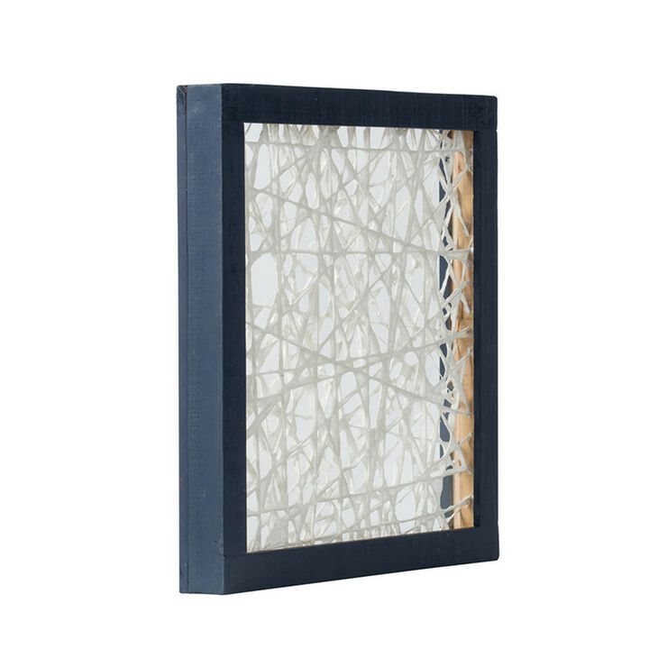 15 x 15 Botanical Wall Art Decor, Blue White Floral Canvas by Casagear Home - Benzara