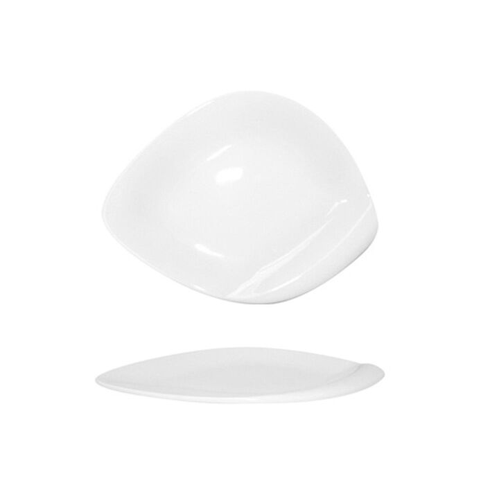 Porcelain Hawaii 9.25" x 7" Oval White Porcelain Plate (Set of 4)
