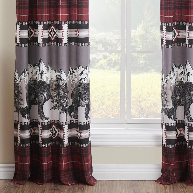 Greenland Home Fashions Timberline Curtain Panel Set - 84x84", Red