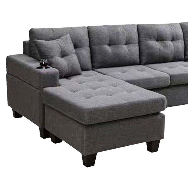 Mega Sectional Sofa Left With Footrest, Convertible Corner Sofa With Armrest Storage, Section