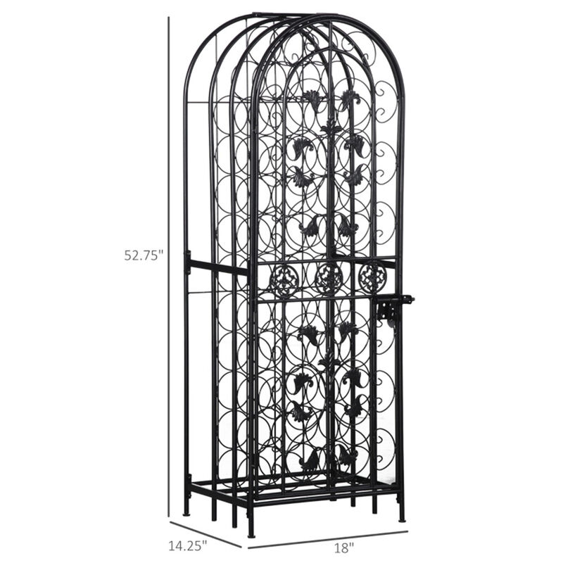 Wine Rack Cabinet with Doors, Shelves, and Glass Holder