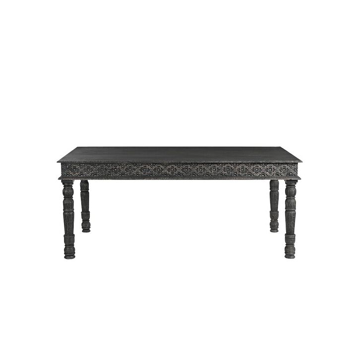 Taran Designs Eldris 72 Carved Solid Wood Dining Table