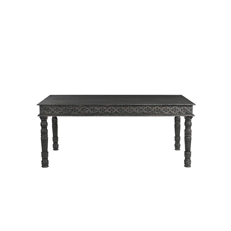 Taran Designs Eldris 72 Carved Solid Wood Dining Table