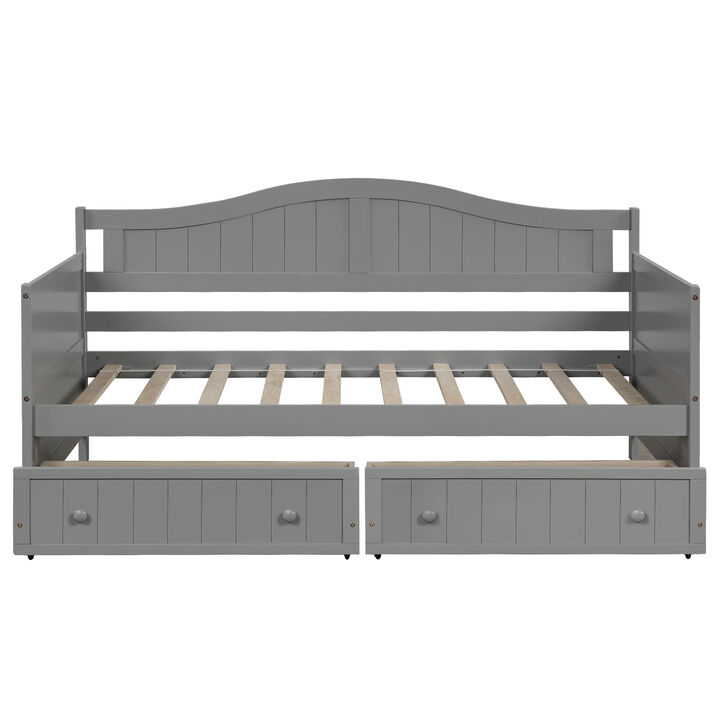 Merax Wooden Daybed with Trundle Bed