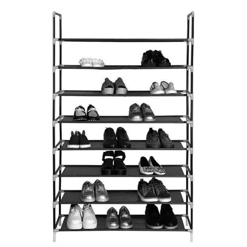 8-Layer Shoe Rack with Ultra Large Capacity, Non-Woven Fabric and Steel Storage Shelves