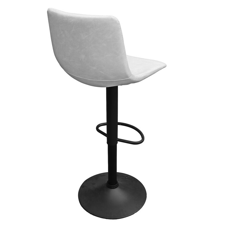 LeisureMod Tilbury Modern Adjustable Bar Stool With Footrest & 360-Degree Swivel Set of 2