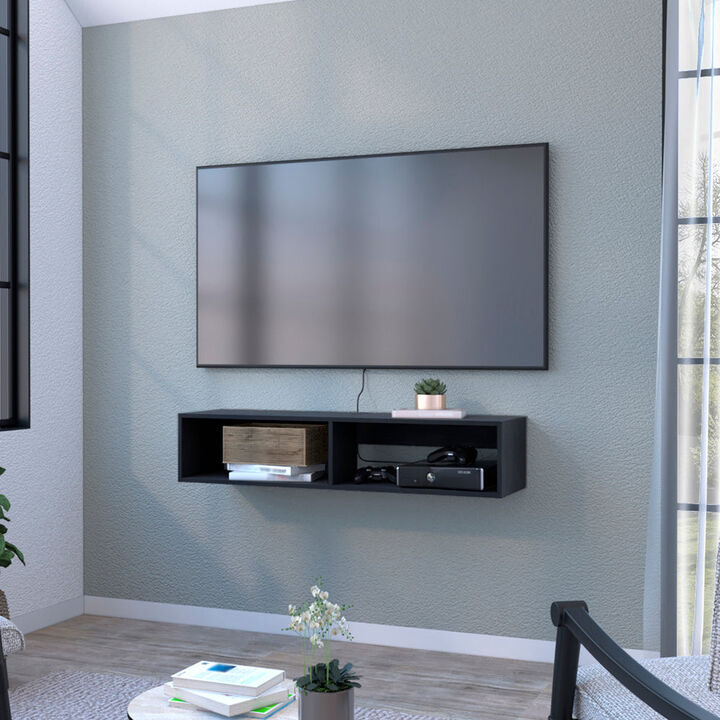 Floating Tv Stand Shelley, Living Room, Black