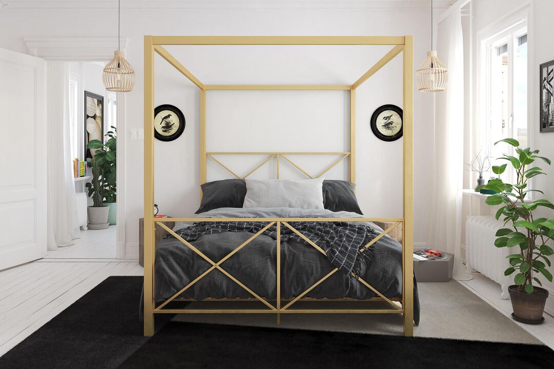 Atwater Living Reese Metal Canopy Bed