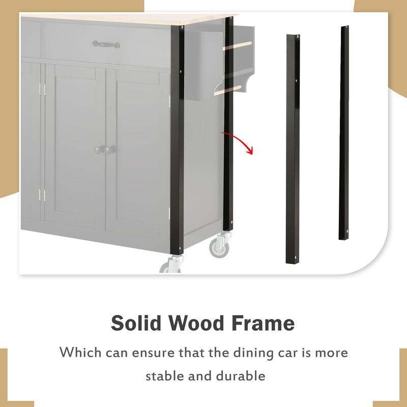 Streamdale Wood Top Kitchen Island Cart