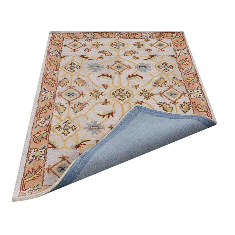 RUGSOTIC CARPETS HAND TUFTED WOOL ECO-FRIENDLY AREA RUGS  - 9'x12', Rectangle Shape, Cream & Brown, Classic Oriental Traditional  Design, High Pile Thick Handmade Anti Skid Area Rugs (K00721)