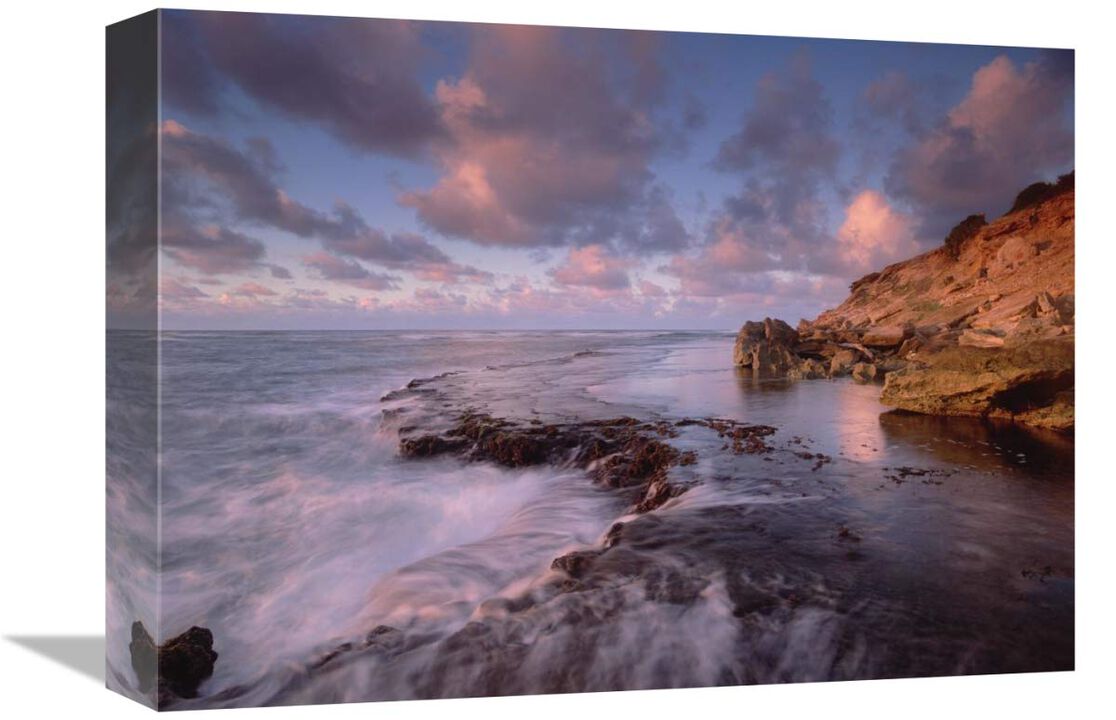Dawn from the base of Makewehi Cliffs near Shipwreck Beach, Keoneloa Bay, Kauai, Hawaii-Canvas Art-16x12