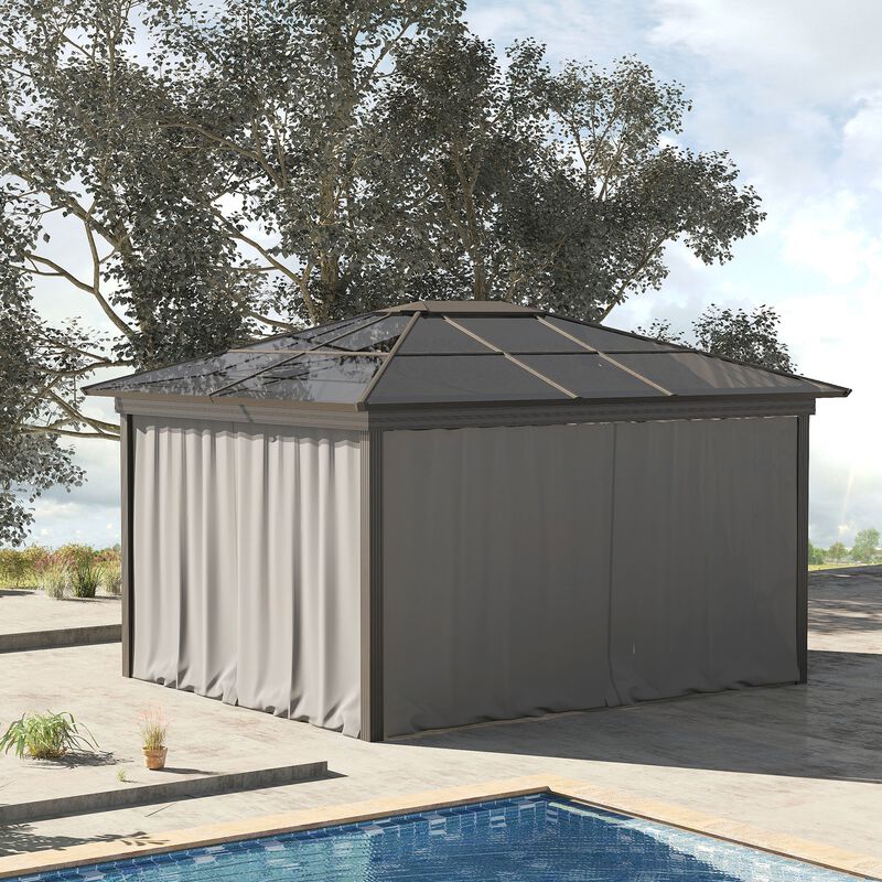 Light Gray Gazebo Accessory: 10'x10' Universal Sidewall Set with Hooks