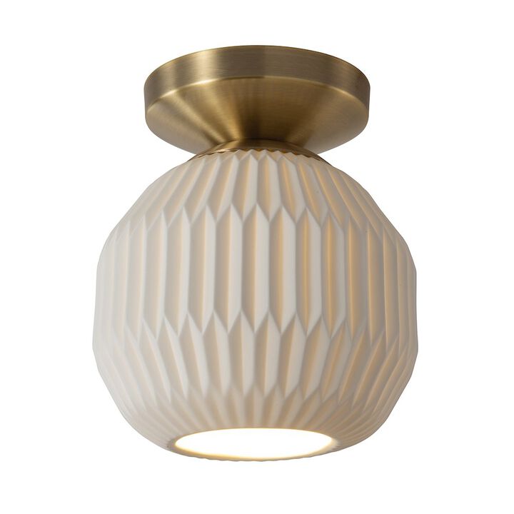 NOVA OF CALIFORNIA Moraga Bone Porcelain Semi-Flush Mount Ceiling Light
