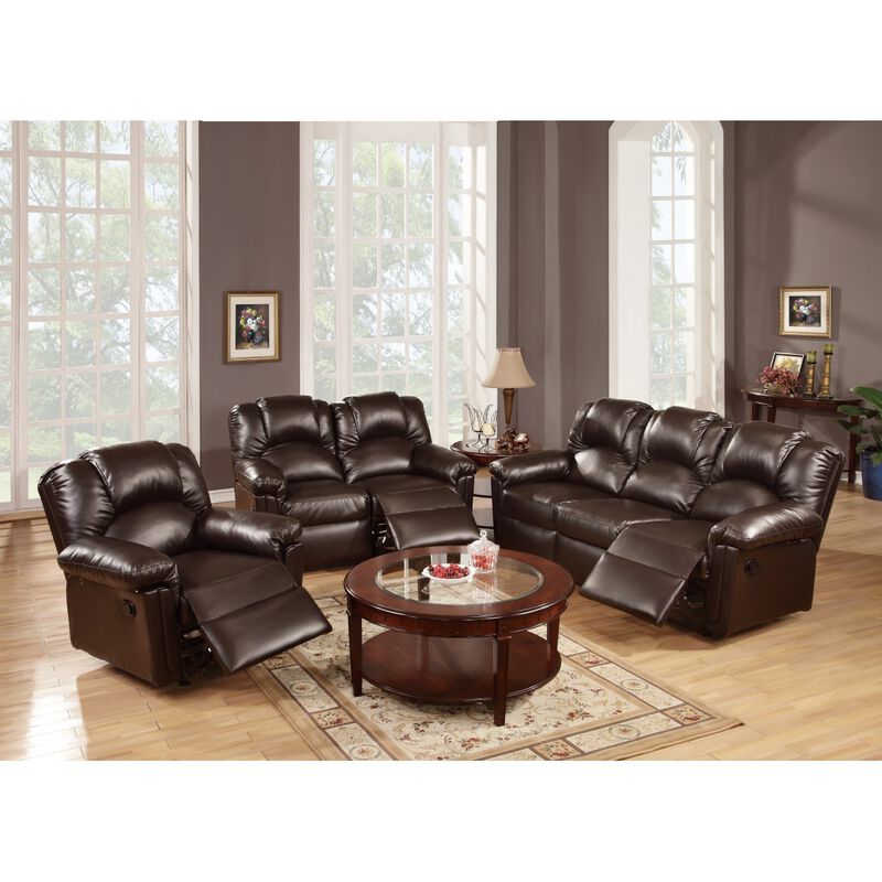 Motion Recliner Chair 1 Piece Glider Couch Living Room Furniture Brown Bonded Leather