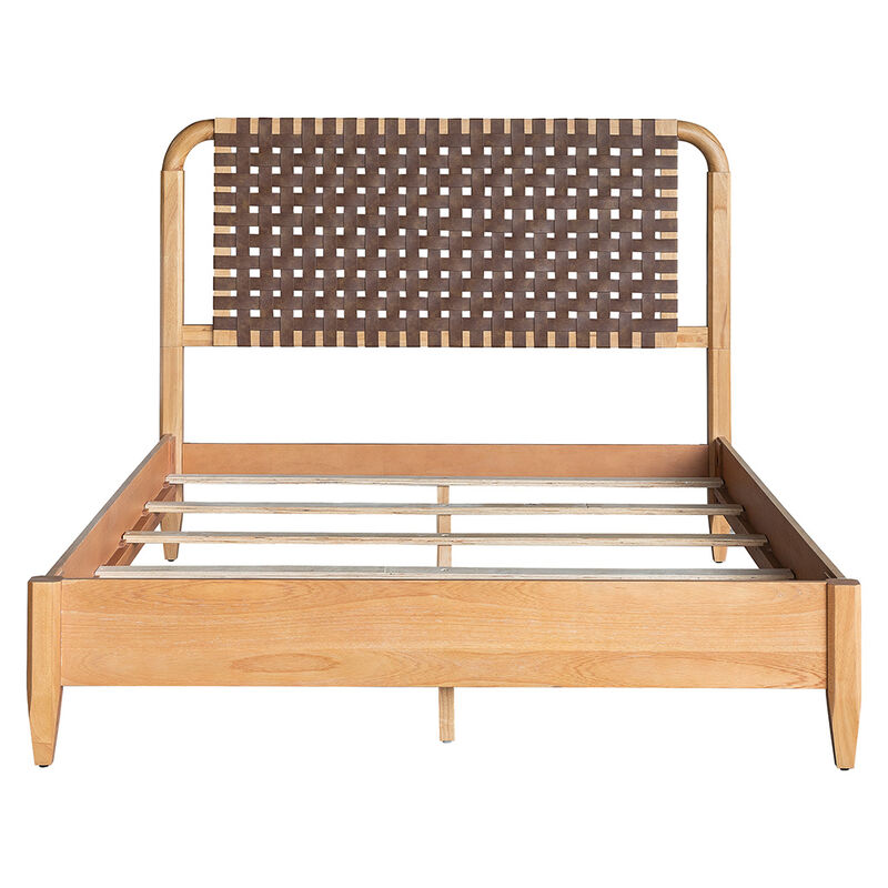Gracie Mills Edmundo Woven Faux Leather Bed