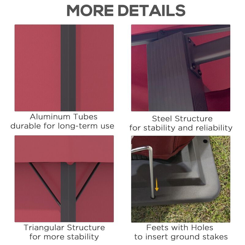 Wine Red Outdoor Haven: 10x10 Aluminum Gazebo with Vented Canopy