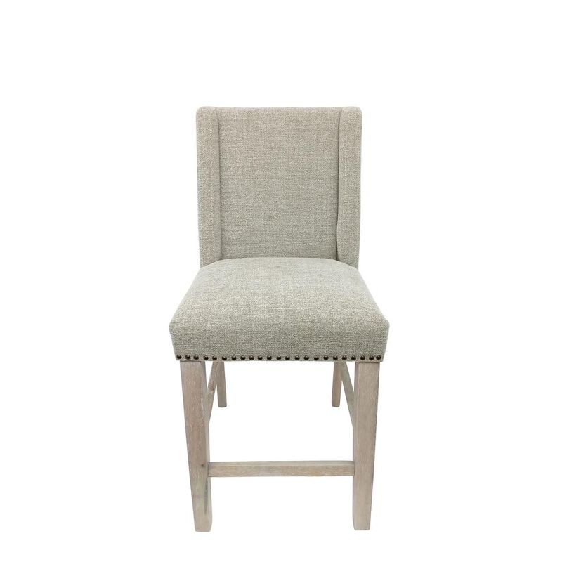 Carolina Living Upholstered 24 Counter Stool - Set of 2 - Natural Driftwood - Fawn Upholstery
