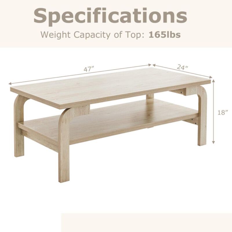 Hivvago 47 Inches Accent Rectangular Coffee Table for Living Room