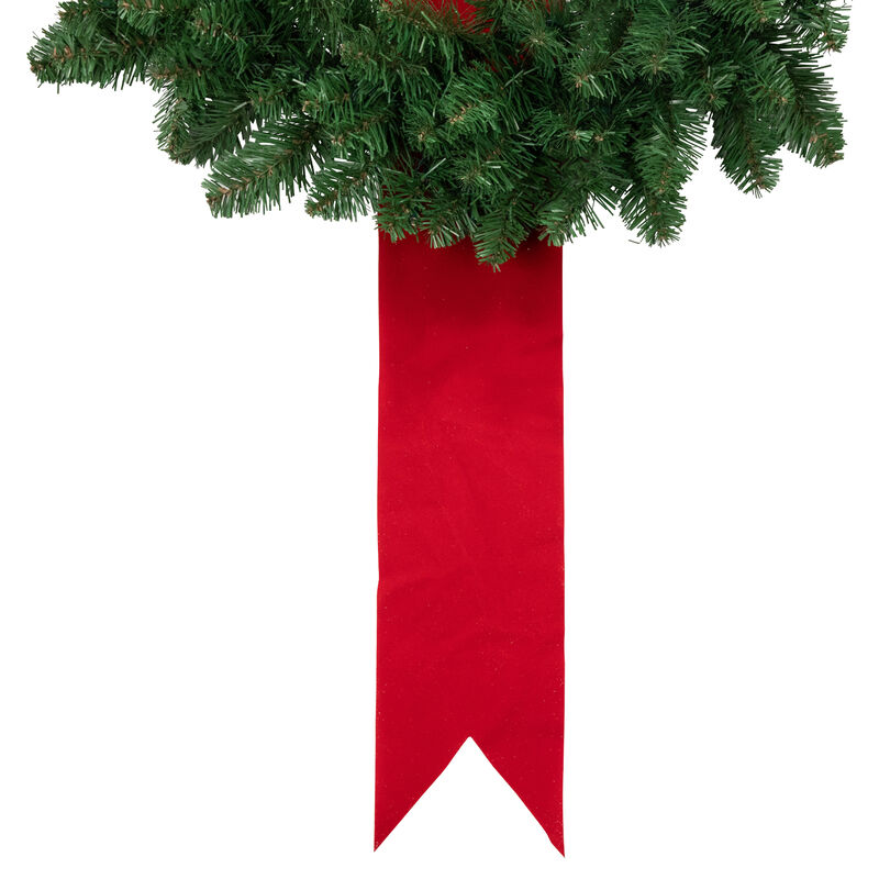 Set of 3 Wreaths on Red Ribbon Hanging Christmas Decoration  6.5'