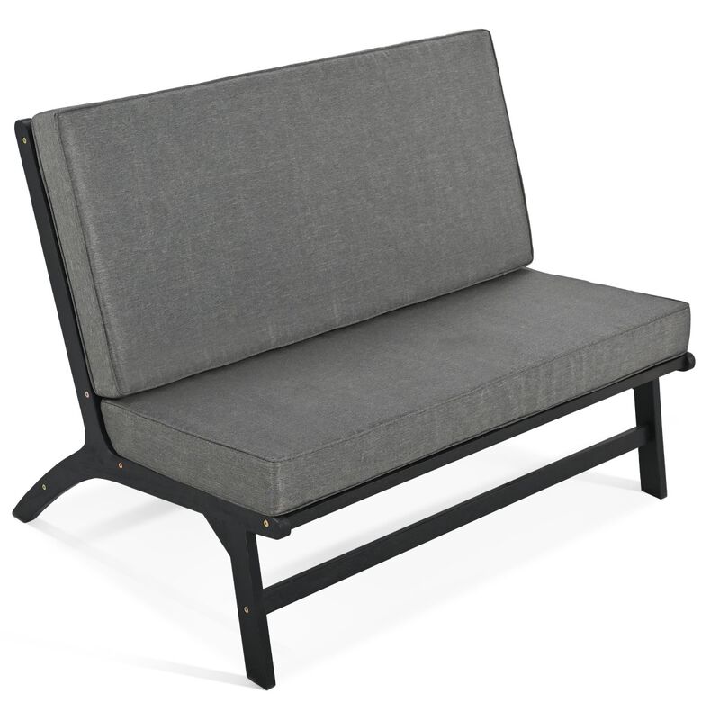 Acacia Wood Outdoor Sofa Set with V-Shaped Seats