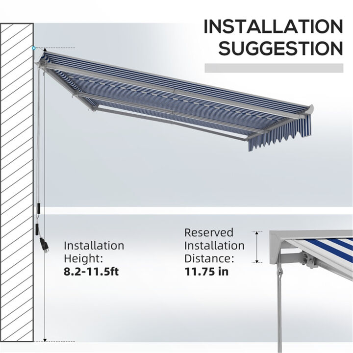 Motorized Patio Awning, Waterproof & UV-Resistant Retractable Canopy for Outdoor Shade