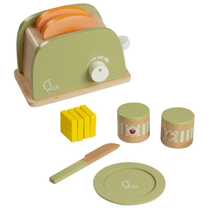 Teamson Kids - Little Chef Frankfurt Wooden Toaster play kitchen accessories - Green