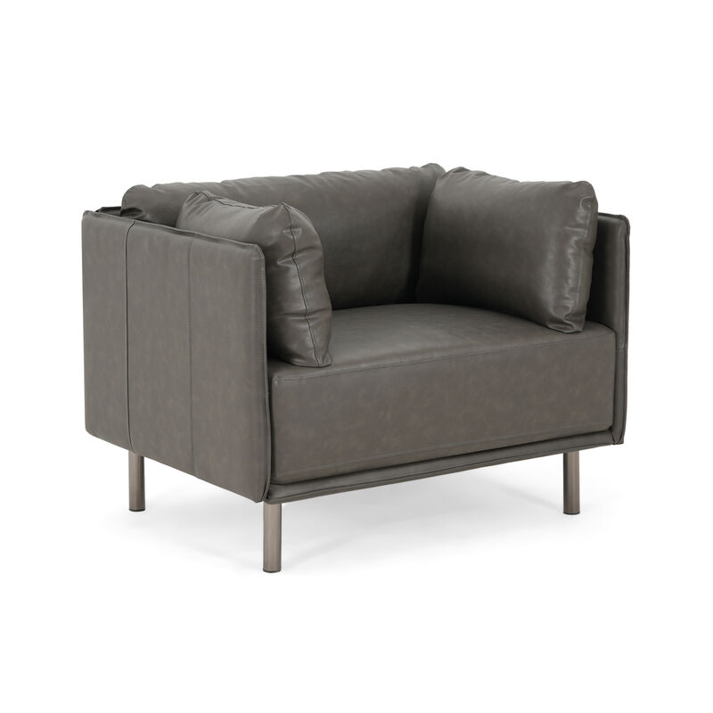 Merax PU Leather Accent Chair for Living Room