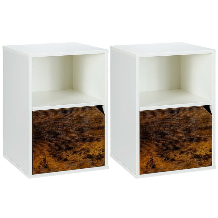 Set of 2 Nightstands Side End Table for Bedroom