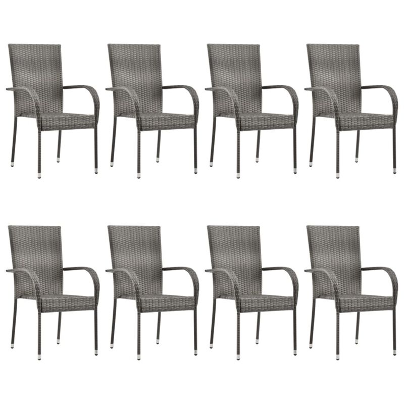 vidaXL 9 Piece Garden Dining Set Gray