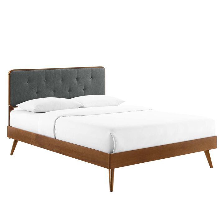 Modway - Bridgette Queen Wood Platform Bed with Splayed Legs