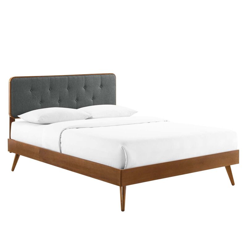 Modway - Bridgette Queen Wood Platform Bed with Splayed Legs