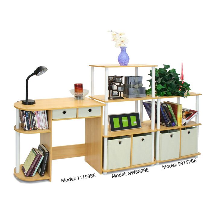Hivvago Home Office Laptop Computer Desk Table in Beech Ivory