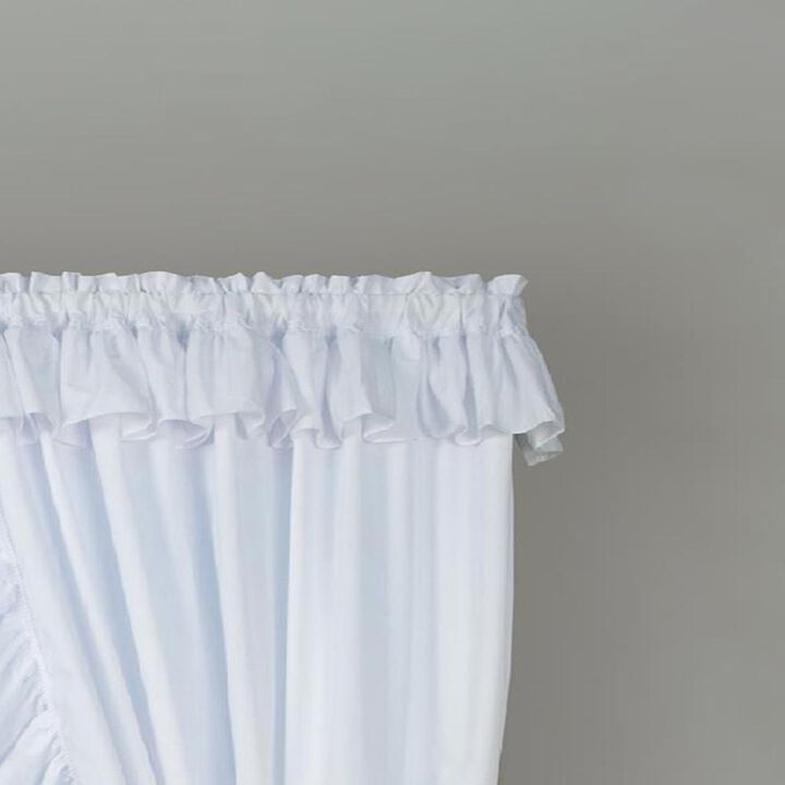 Ellis Curtain 2-Piece Ruffled Priscilla Window Curtain Panel Pair with ties - 80x84" White