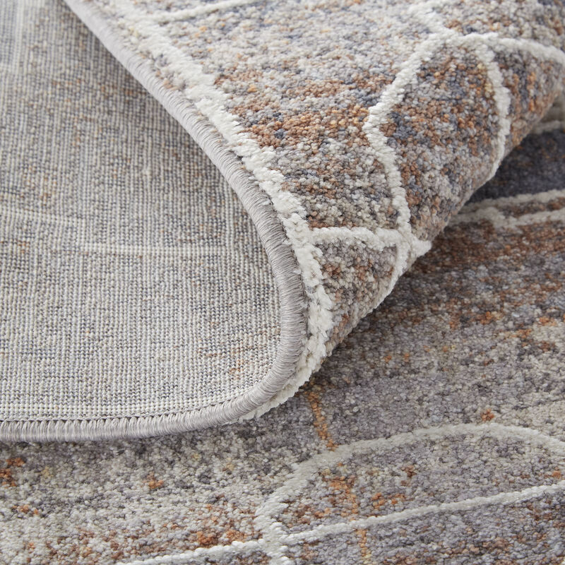 Francisco 39D4F Blue/Gray/Orange 2'10" x 8' Rug
