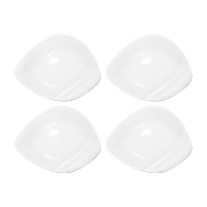 Porcelain Hawaii 9.25" x 7" Oval White Porcelain Plate (Set of 4)