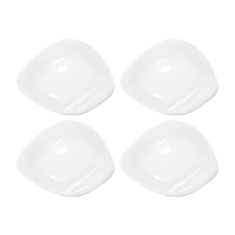 Porcelain Hawaii 9.25" x 7" Oval White Porcelain Plate (Set of 4)