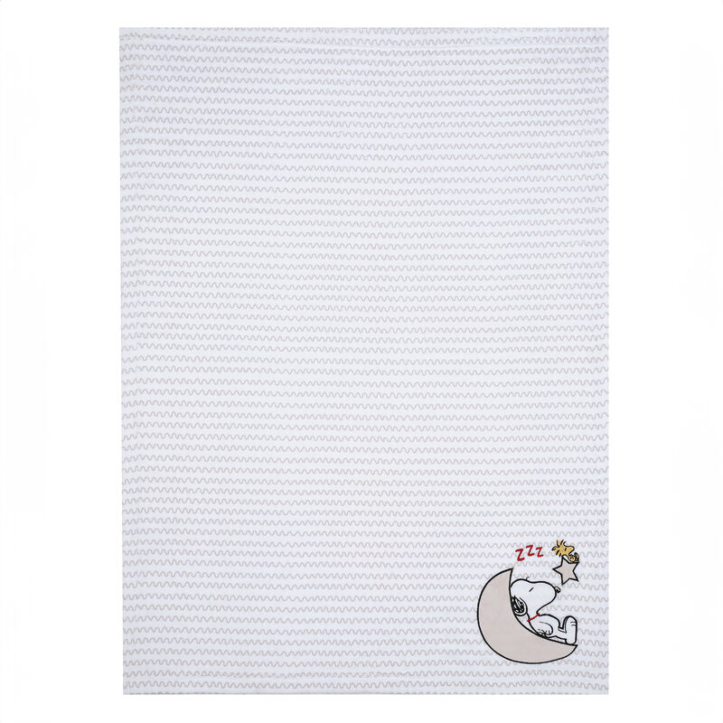 Bedtime Originals Snoopy Love Soft White/Taupe Fleece Baby Blanket w/ Applique