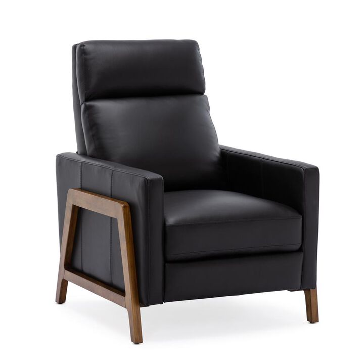 Comfort Pointe Reed Leather Push Back Recliner - Black