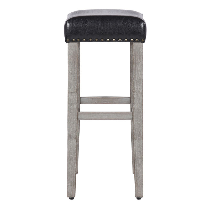 WestinTrends 29" Upholstered Saddle Seat Bar Stool (Set of 2)