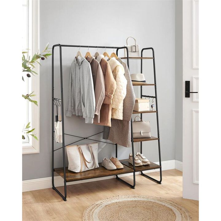 Clothing Rack with Shoe Shelf Versatile Entryway Organizer