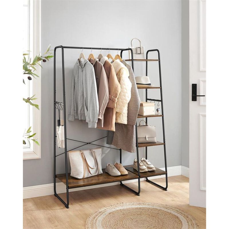 Clothing Rack with Shoe Shelf Versatile Entryway Organizer
