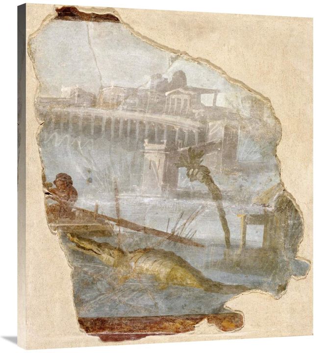 Fresco Fragment with Nilotic Landscape-Canvas Art-31.32x36