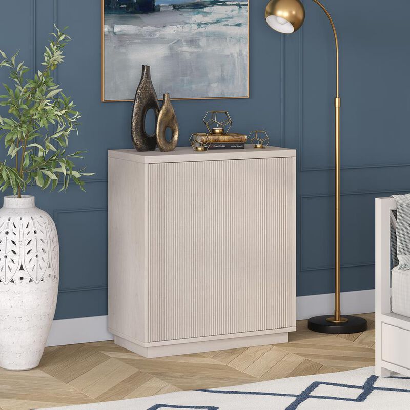 Hudson&Canal Alston 28 Wide Rectangular Accent Cabinet in Alder White