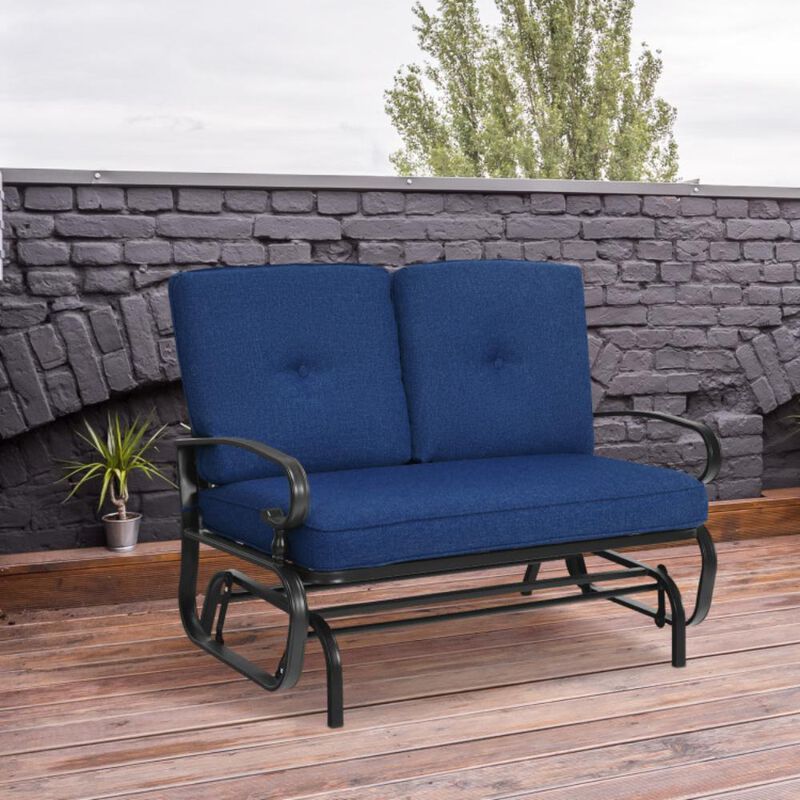 Hivvago 2 Seats Outdoor Swing Glider Chair with Comfortable Cushions