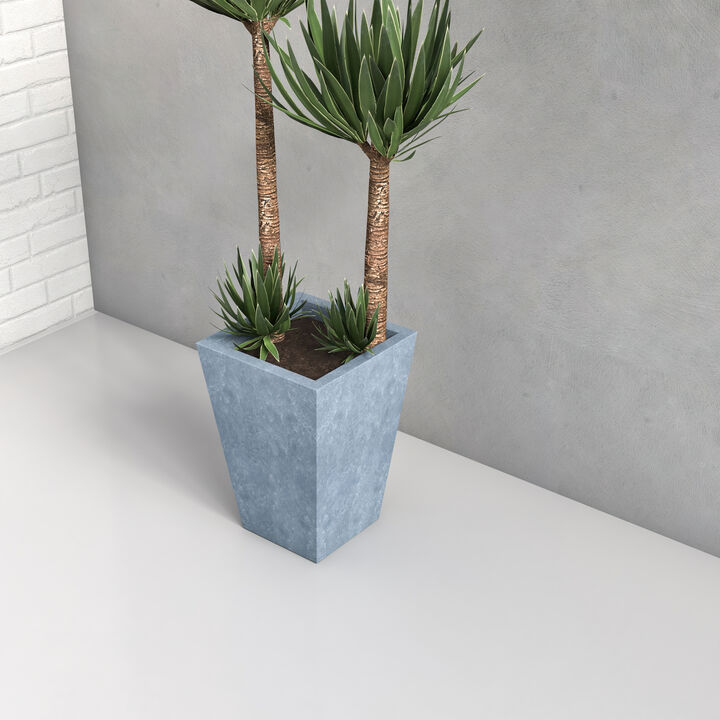 Leisuremod Serene Series Fiberstone and MgO Clay Square 15" Planter