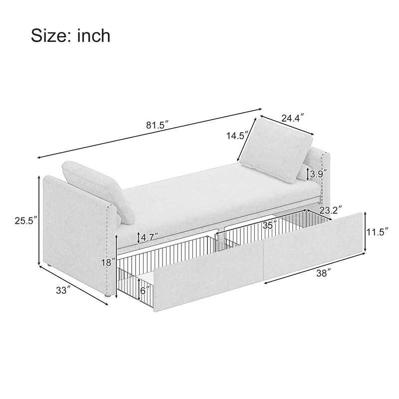 Merax Modern Upholstered Chaise Lounge Chair