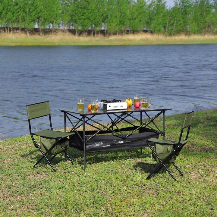 3-Piece Foldable Outdoor Table & Chair Set